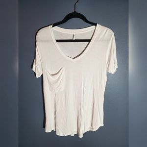 Z Supply White V-Neck Pocket Tee